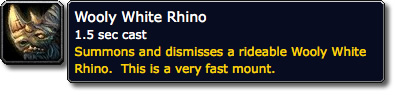 Wooly White Rhino WoW Mount