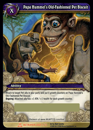 Papa Hummel's Old-Fashioned Pet Biscuit WoW TCG Loot Card