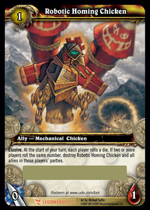 Robotic Homing Chicken WoW TCG Loot Card