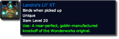 WOW Loot Landros XT le petit landros Lil XT World of Warcraft