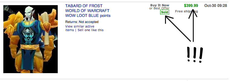 Tabard of Frost Sold for $400